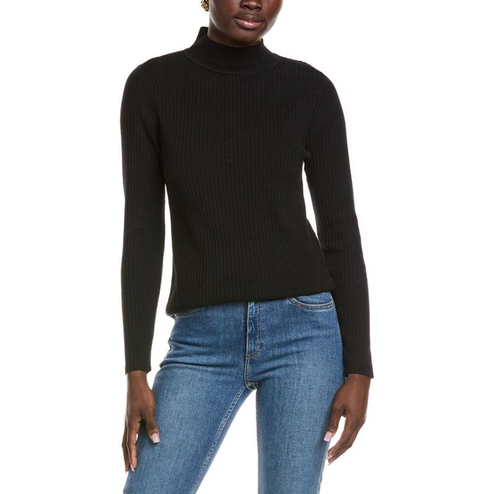 Jones New York Womens  Sutton Mock Neck Sweater, Black